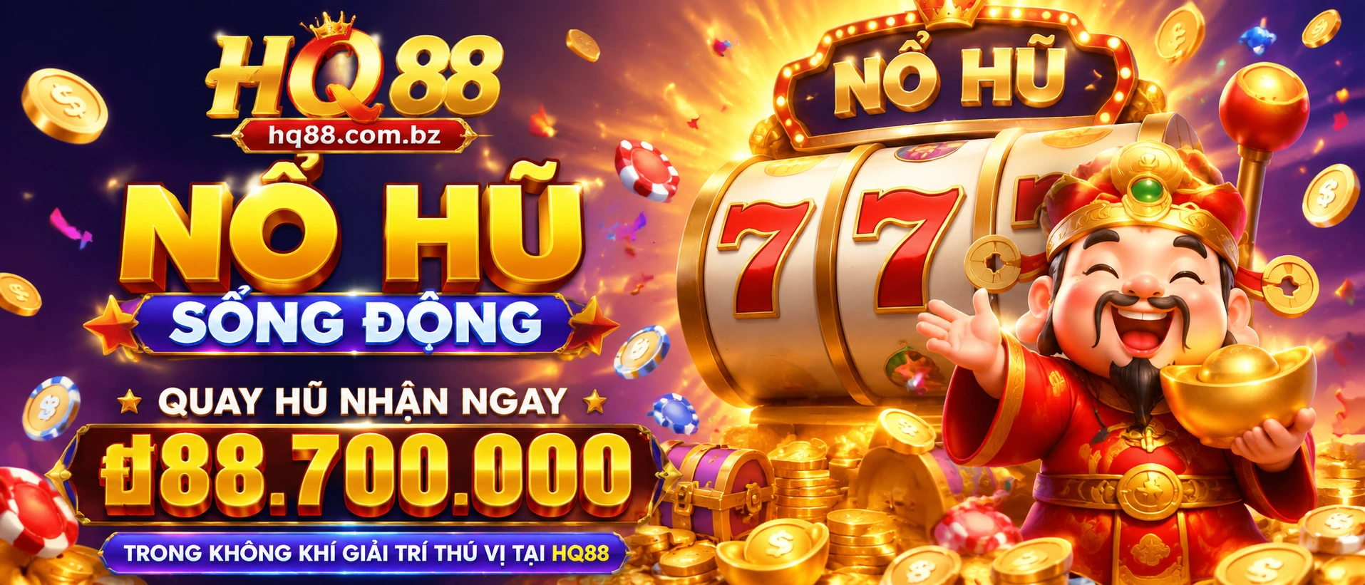Khu Nổ Hũ HQ88 hiển thị danh mục game trực tuyến trên giao diện tối