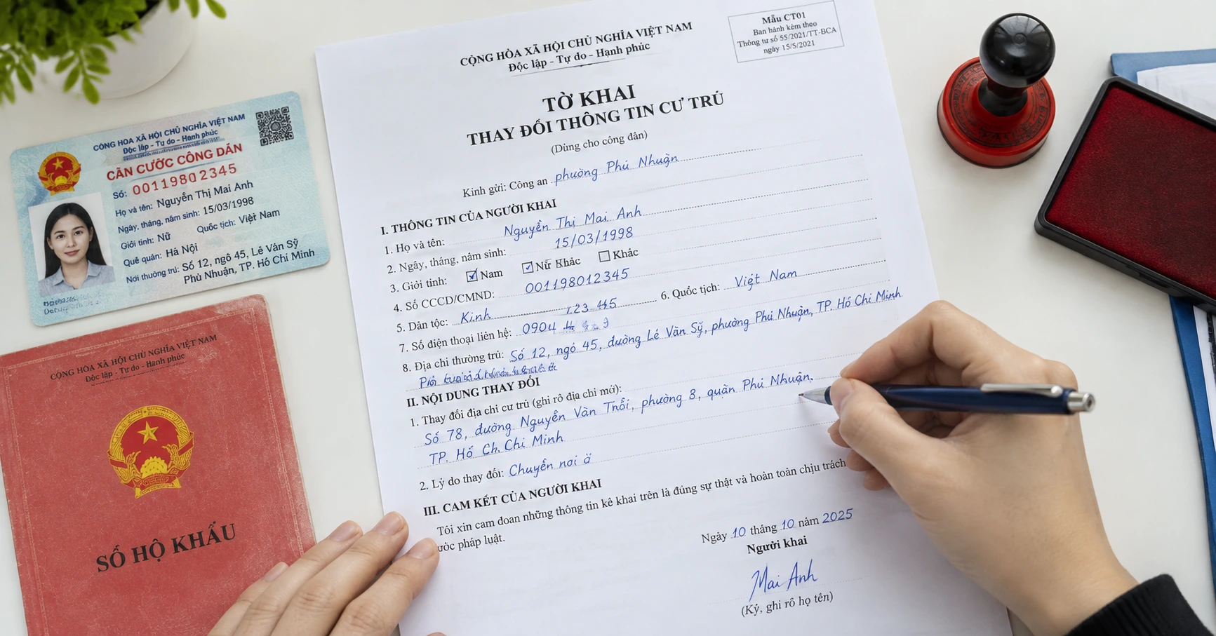 Hướng Dẫn Sử Dụng mẫu ghi tờ khai thay đổi thông tin cư trú Đúng Chuẩn - image 3